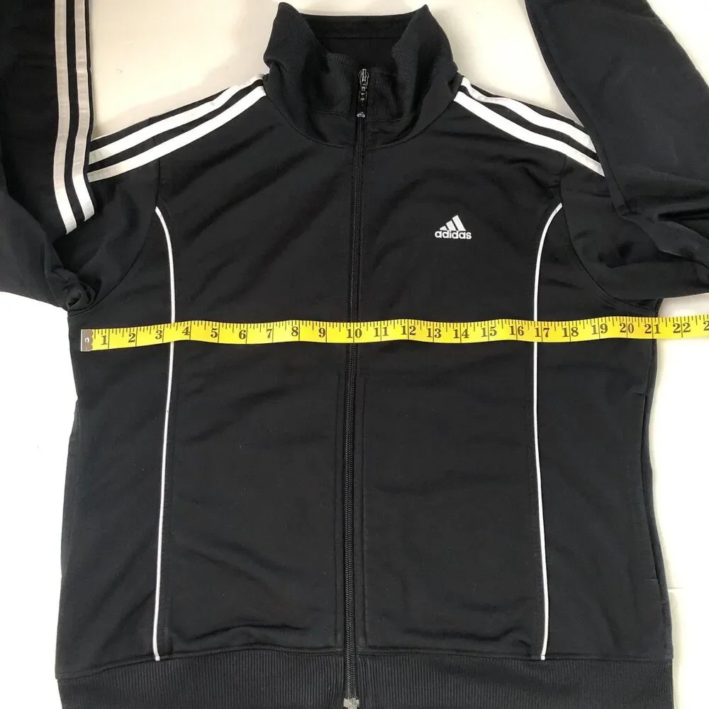Vintage Adidas track jacket Black 3 Stripes Medium